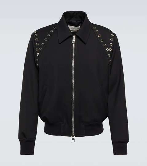 Embellished wool blouson jacket