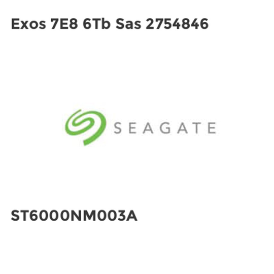 Seagate Exos 7E8 6Tb Sas 2754846