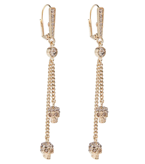 Embellished skull earrings