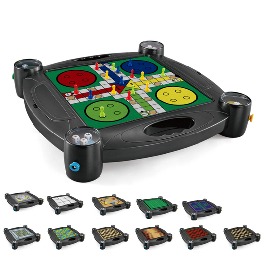 deAO 12-in-1 Board Game for Children and Adults Great Family Fun That Improves Memory, Patience and Logical Thinking