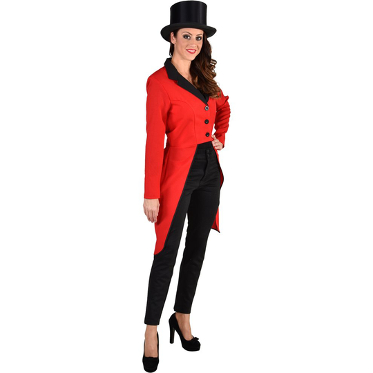 (M) Ladies Red/Black Tailcoat - Circus / Ringmaster