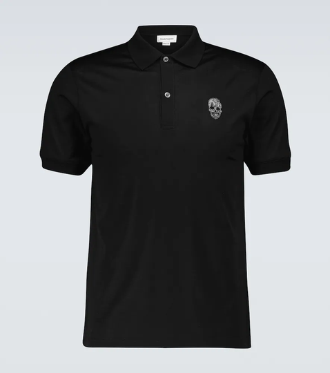 Skull cotton polo shirt