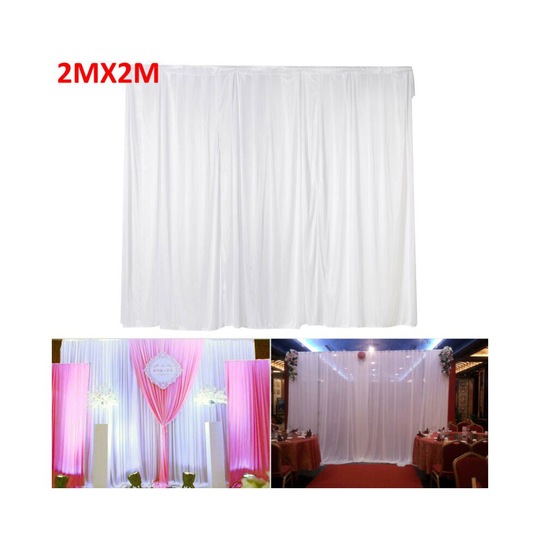 2M X 2M White Stage Wedding Party Backdrop Photography Backgroun