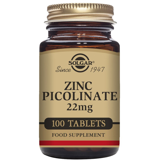 Solgar Zinc Picolinate Tablets, 22 mg, Pack of 100