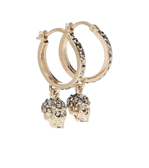 Skull crystal-embellished earrings