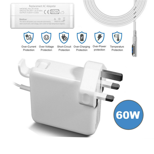 60W Adapter Power Charger for Macbook Pro 13 Connector L-Tip Mag Safe 1 AC Plug