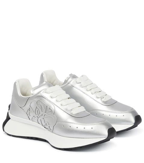 Sprint metallic leather sneakers