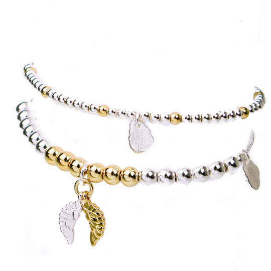 Estella Bartlett Bracelet Set Silver and Gold Beaded Bracelets