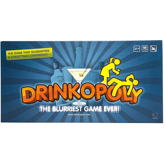 Drinkopoly - the King of Drinking Games - Combined Board/Table Party Games for Adults and Students with 50 Cards with Tasks