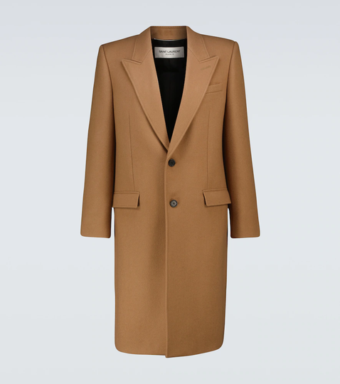 Single-breasted cashmere overcoat