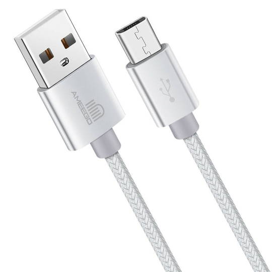 (White, 2 Metre) Charging Cable for PlayStation 4 Controller, Xbox One, PS4 Fast Charging Long Lead USB