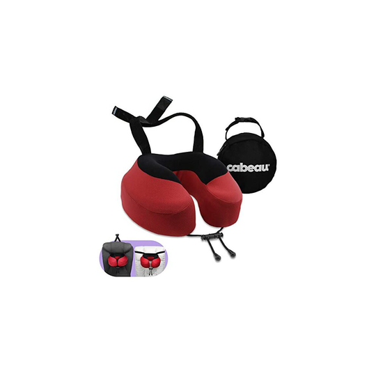 Cabeau Evolution S3 Travel Pillow Straps to Airplane Seat Ensures Your Head Wont Fall Forward Relax with Plush Memory Foam Quick-Dry Fab