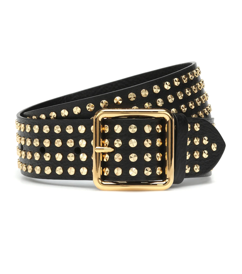 Studded leather belt