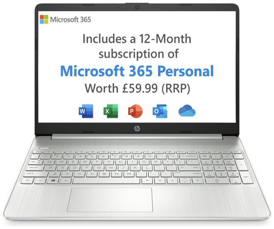 HP 15 Slim 15.6in Pentium Gold 4GB 128GB Laptop