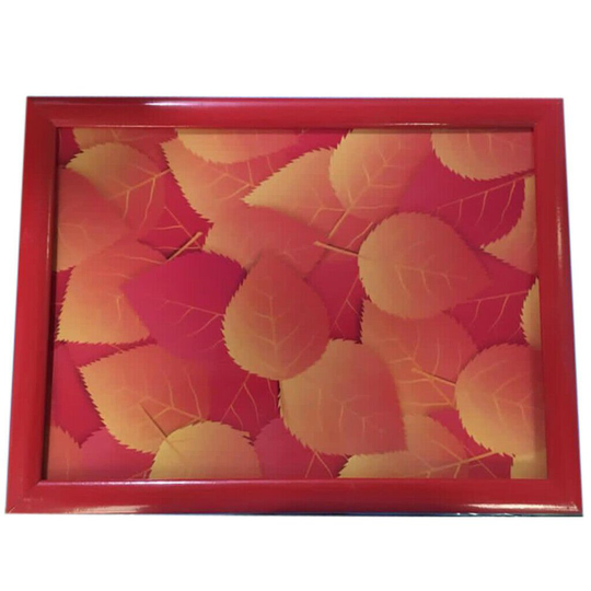 (Orange Leaf) Laptray Cushion Bean Bag Lap Tray Food Serving