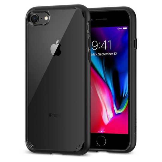 iPhone 7 Case, iPhone 8 Case, Spigen [Ultra Hybrid 2] Reinforced Camera and Button Protection [Black] Second Generation of Ultra Hybrid One-Piece...
