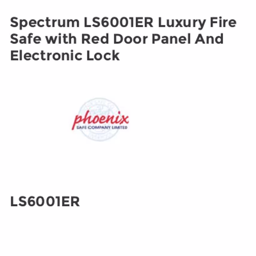 Phoenix Safe Spectrum LS6001ER Luxury Fire Safe with Red Door Panel and Electron