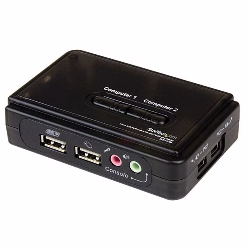 Startech .com 2 Port Black USB KVM Switch