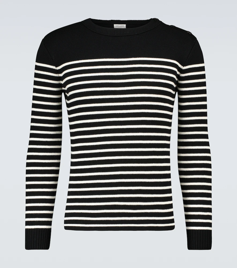 Cotton and wool striped sweater