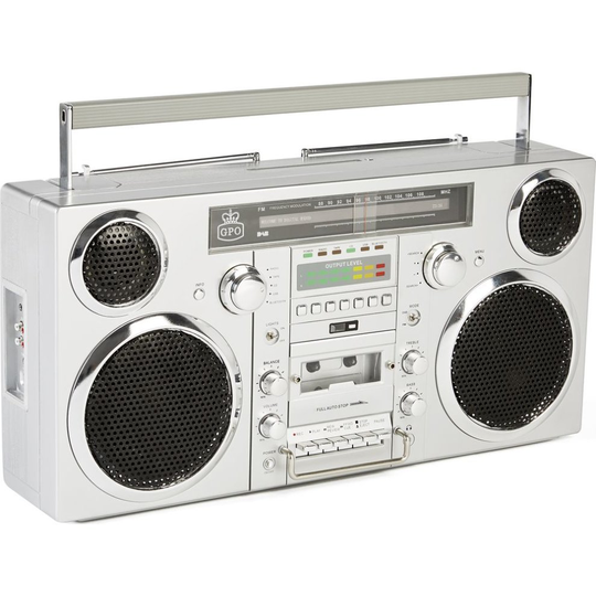 GPO Brooklyn Retro DAB/FM Bluetooth Boombox - Grey, Grey