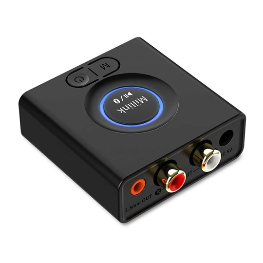 Bluetooth 5.0 Receiver for Music Streaming Sound System, Bluetooth Stereo Receiver Works with Smart Phone/Tablet, Bluetooth Receiver for HiFi,