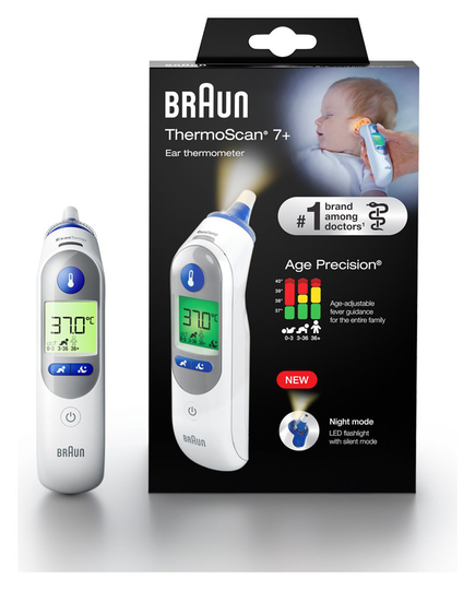 Braun IRT6525 ThermoScan 7+ Ear Thermometer with Night mode