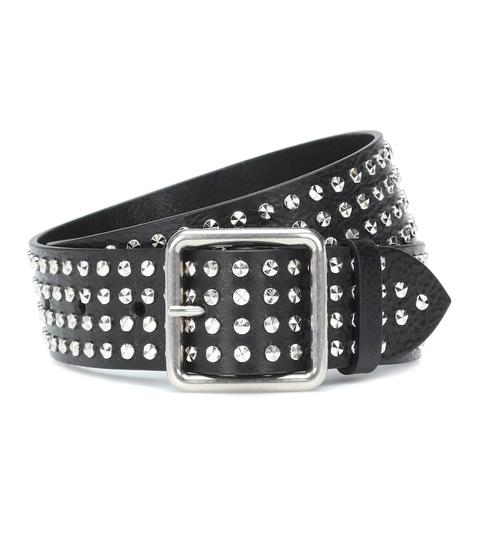 Embellished leather belt