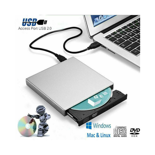 External USB DVD ROM CD ROM Drive Rewriter Burner writer for Laptop PC