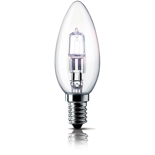 Philips Halogen E14 SES Dimmable Candle Bulbs, 28 W (35 W) Warm White, Pack of 3