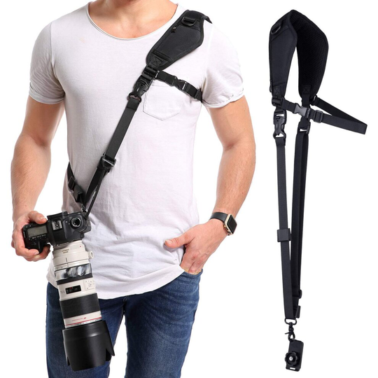 waka Camera Neck Strap with Quick Release, Safety Tether and Underarm Strap, Adjustable Camera Shoulder Sling Strap for Nikon Canon Sony Fuji DSLR