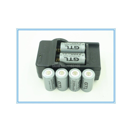 6x 2300mAh 16340 CR123A Rechargeable Li-ion Battery Gray For LED Fl