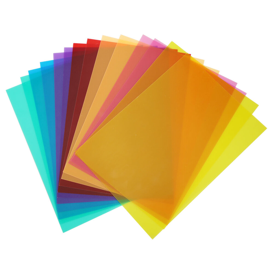 14 Sheets Correction Gel Light Filters Colored Overlays Transparency Color Film