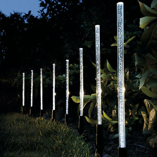 8Pcs LED Solar Powered Bubble Lawn Lamp Stake Landscape Garden Light