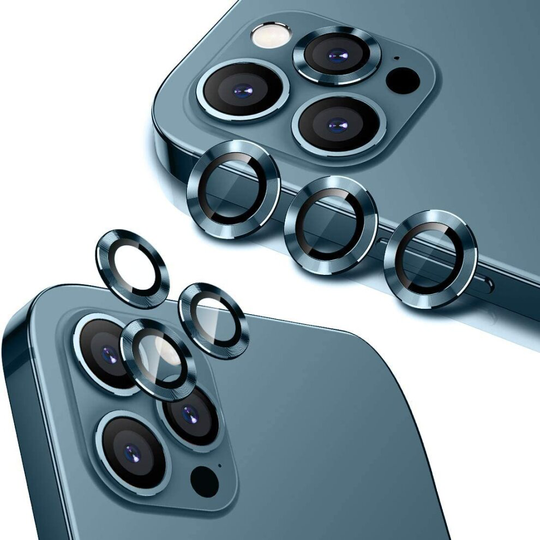Compatible With iPhone 12 Pro Max - Set Of 3 Glass Camera Lens Protectors Black