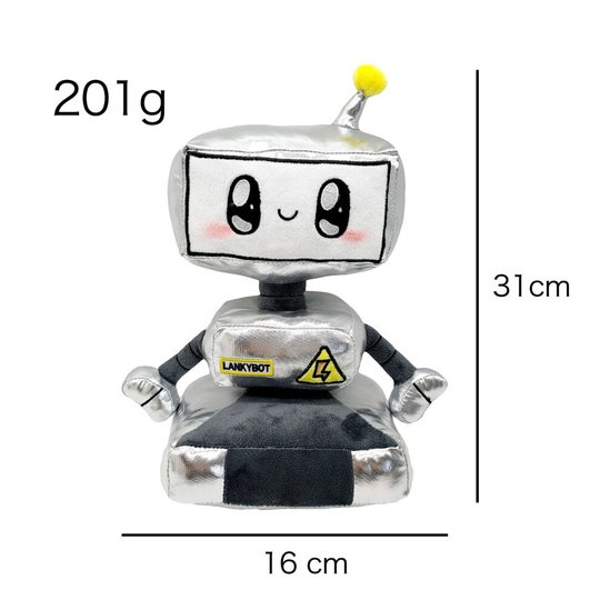 (Robot) New Lankybox Robot Milk Shark Fox Rock Plush Doll Toy Kids Gift