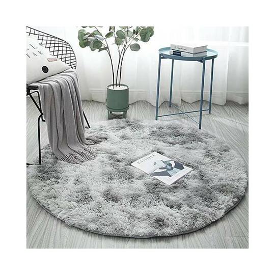 (Light Grey, 120*120CM) Large Circle Round Rug Circular Carpet Soft Fur Fluffy Sheepskin Floor Home Mat!