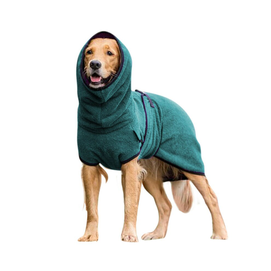 (Lake Blue, M) Pet Dog Winter Coat Jumper Fleece Jacket Sweater Hoodie Apparel Hooded Outwear