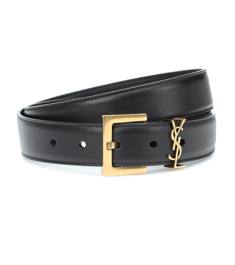 Monogram leather belt