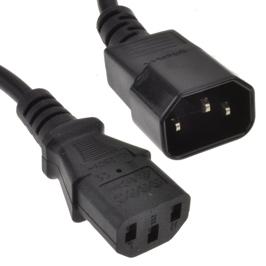 kenable Power Extension Cable IEC Male to Female UPS Lead C14 to C13 0.5m