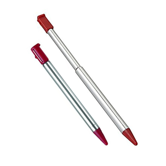 (Red) 2x Extendable Stylus Touch Drawing Gaming Pens for Original 3DS