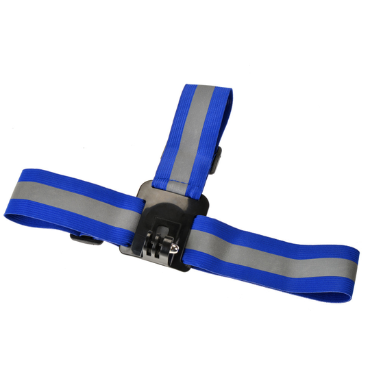 (Blue) Reflective Head/Helmet strap for GoPro Fittings
