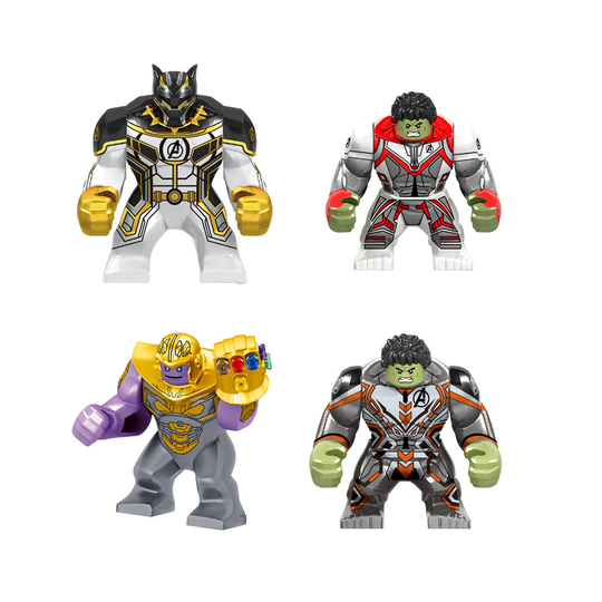 (4Pcs) 4Pcs Marvel Hero Thanos Hulk Black Panther Minifigures Building Blocks Toys Gift