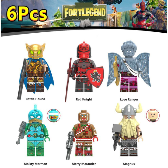 6x Fortnite Fighting Night Minifigure Toy Fit Lego Halloween Christmas Gifts