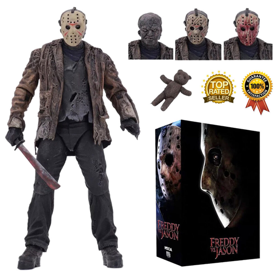 7" NECA Horror Freddy VS Jason Action Figure Jason Voorhees Deluxe Toy Gift Set
