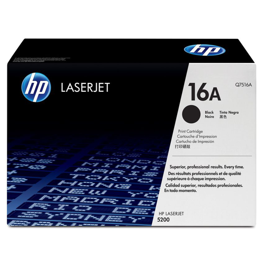 HP HP 16A Black Standard Capacity Toner 12K pages for HP LaserJet 5200 - Q7516A