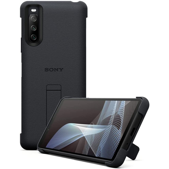 Official Sony Xperia 10 III Style Cover with Stand Case - Black