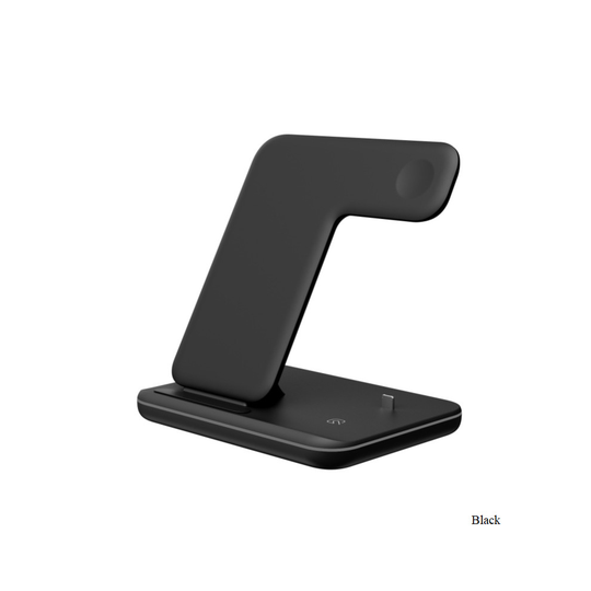 (Black) 3 in 1 Wireless Charger Stand