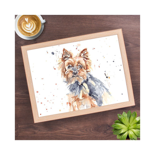 Yorkshire Terrier Dog Lap Tray Padded Base Laptop Serving Lap Tray Gift Idea