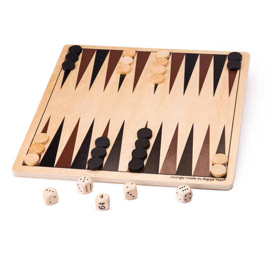 Bigjigs Toys Backgammon Set | Wooden Toys | Back Gammon | Backgammon Board | Family Games | Wooden Board Games | Games For 2 Players
