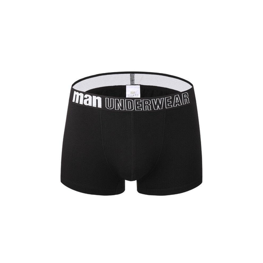 (Black, M) Mens Seam Breathable Underwear Cotton Boxer Shorts